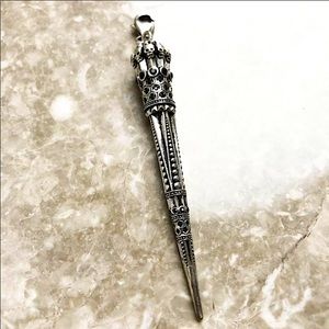 S925 Skulls Cone Blackened Pendant for Men